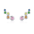 925 Sterling Silver Earrings with Pavé Setting CZ, 0.5x1.2 cm for Women