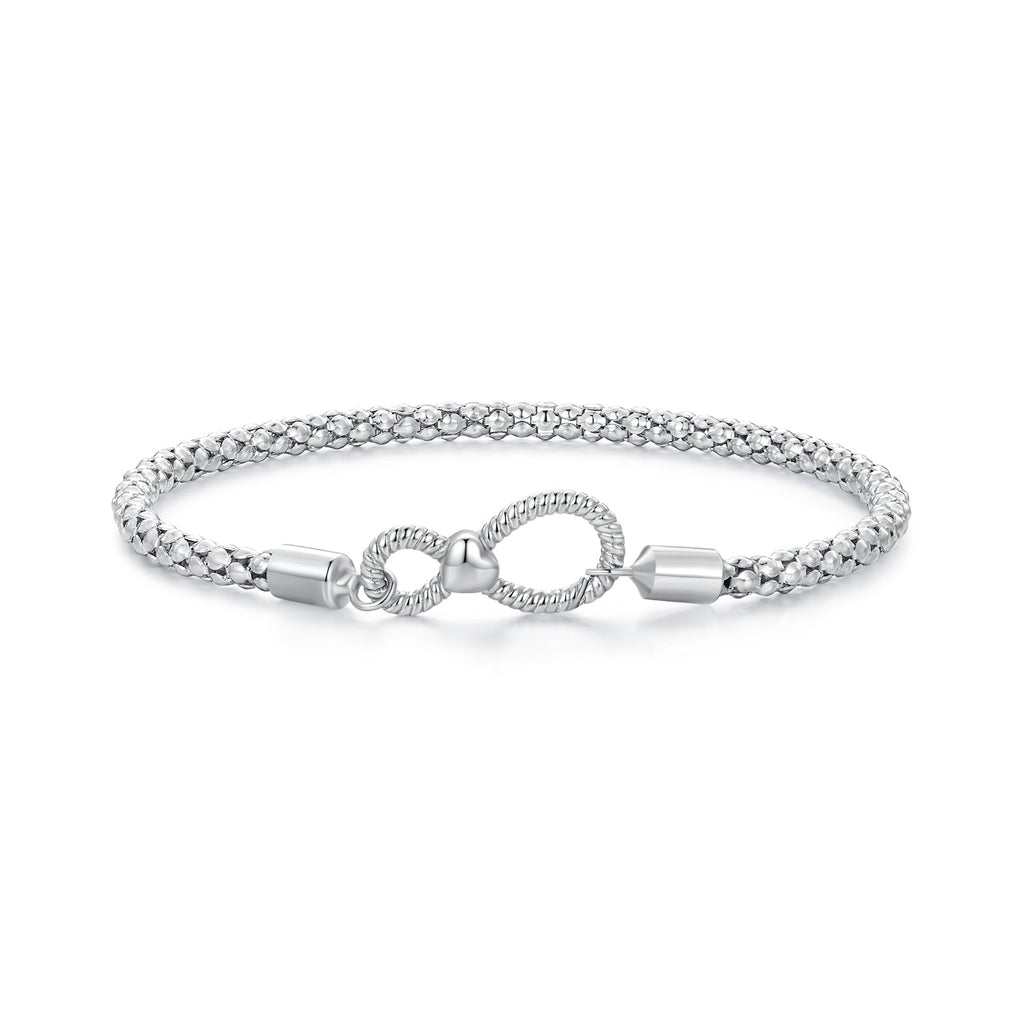 925 Sterling Silver Infinity Love Bracelet for Women - Size 17.0