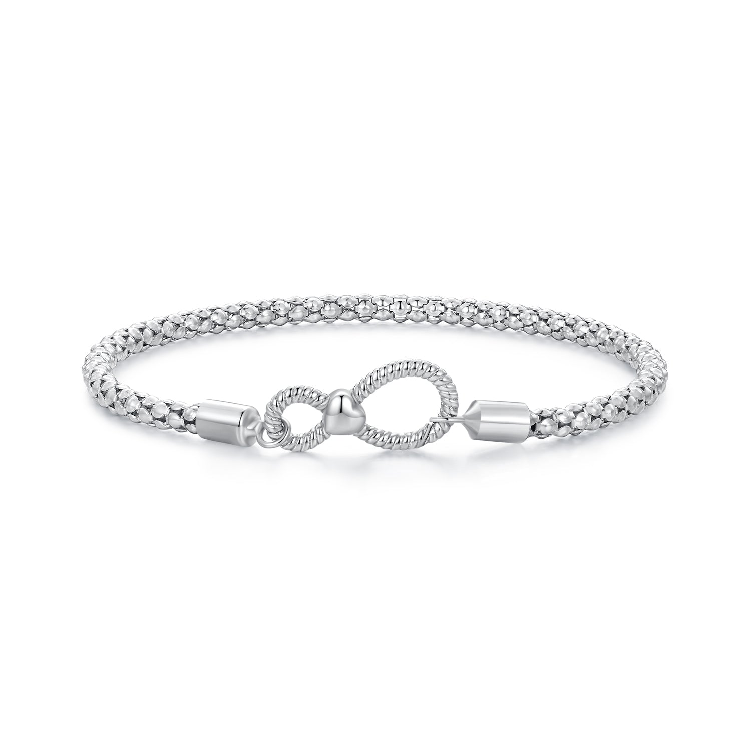 925 Sterling Silver Infinity Love Bracelet for Women - Size 17.0