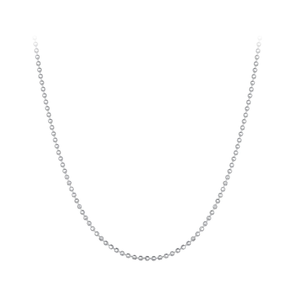 925 Sterling Silver Plated Platinum Necklace 400+50mm for Women