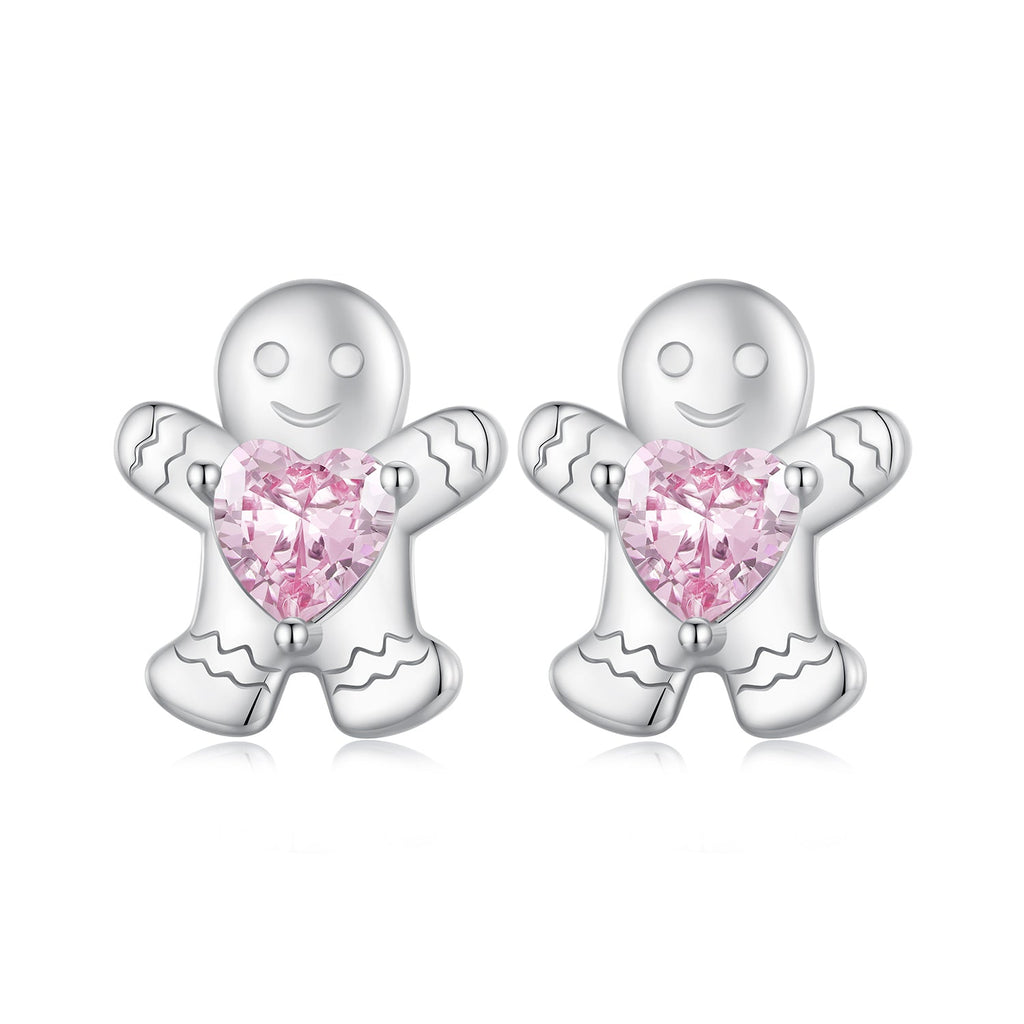 925 Sterling Silver Earrings with Pavé Setting CZ - 10x9mm for Women