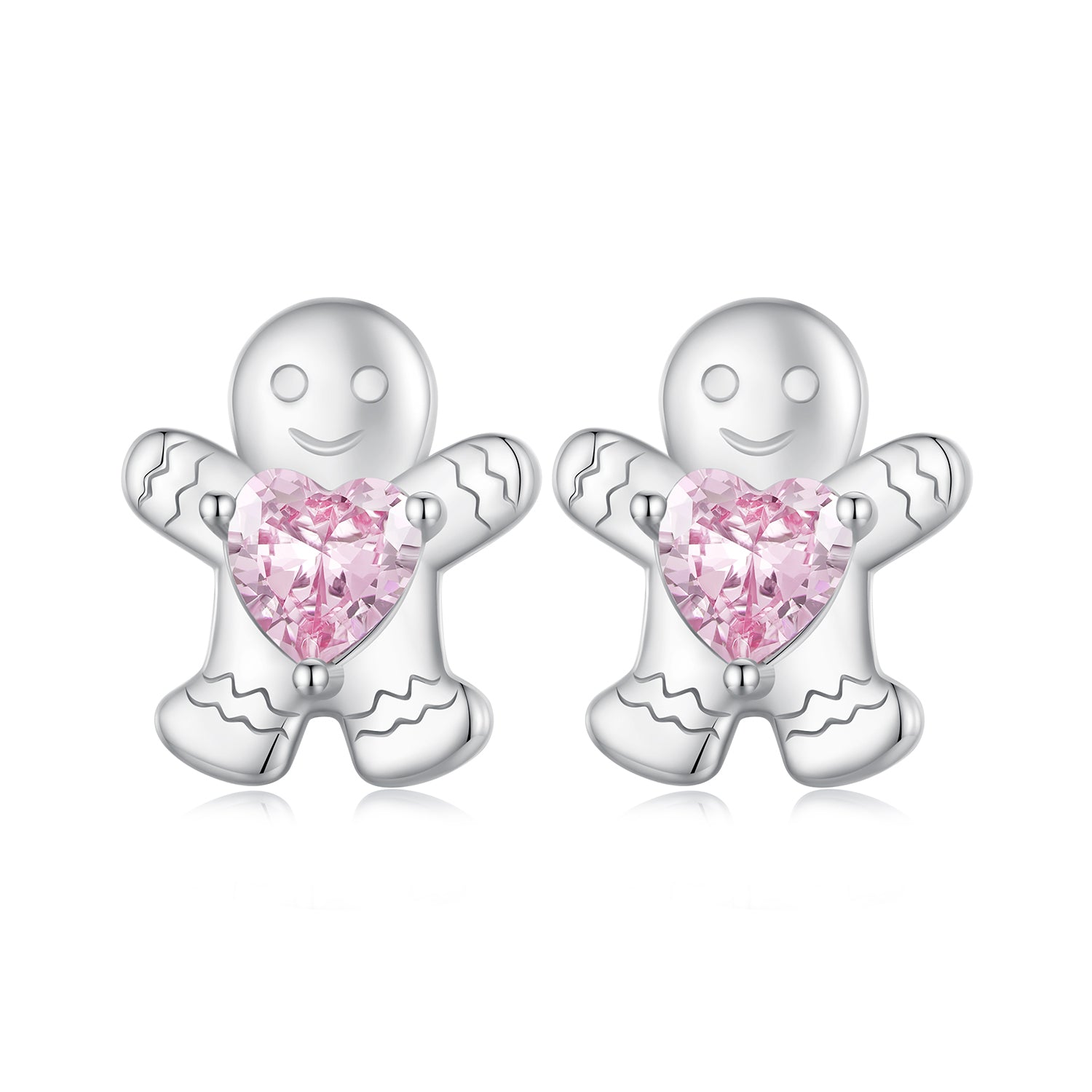 925 Sterling Silver Earrings with Pavé Setting CZ - 10x9mm for Women