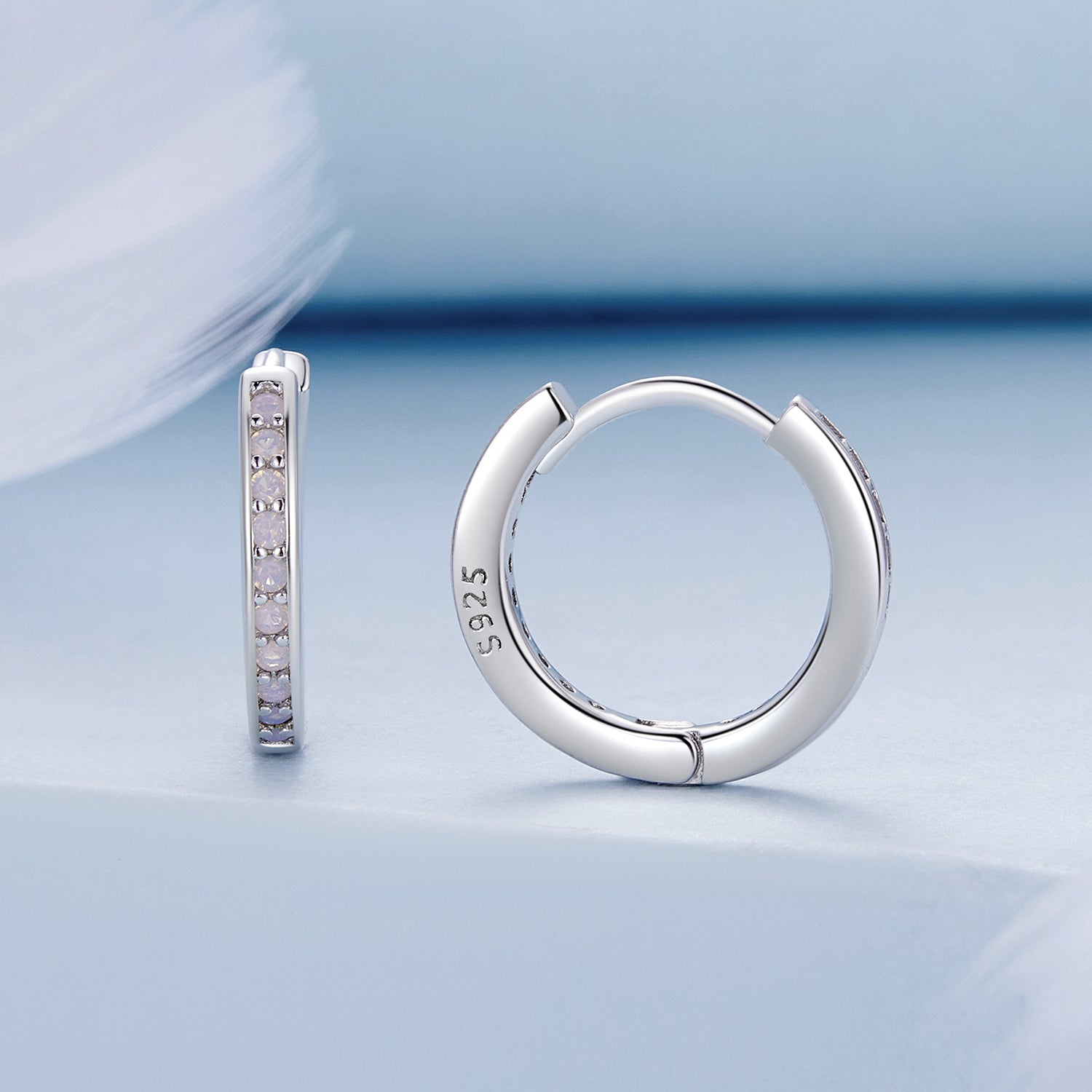 925 Sterling Silver Opal Earrings for Women