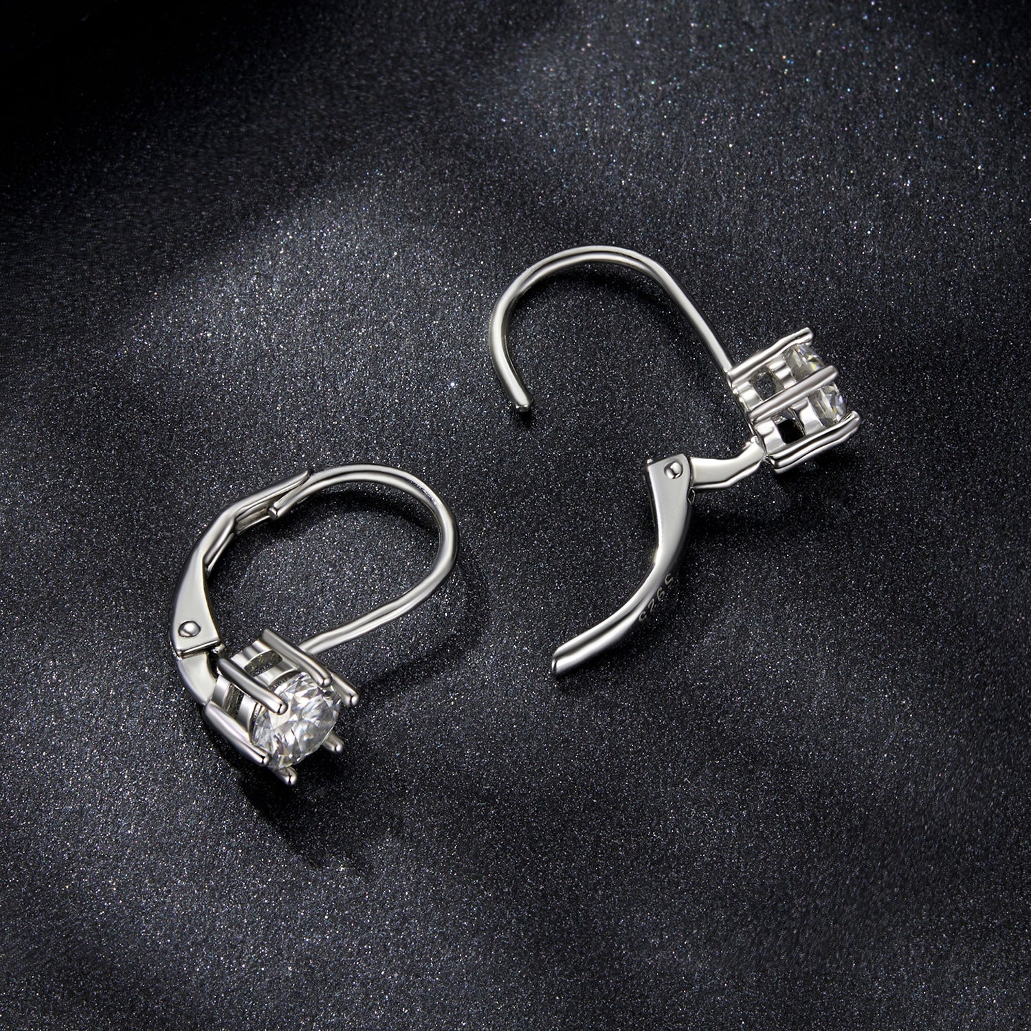 925 Sterling Silver 0.5 Carat Moissanite Earrings for Women