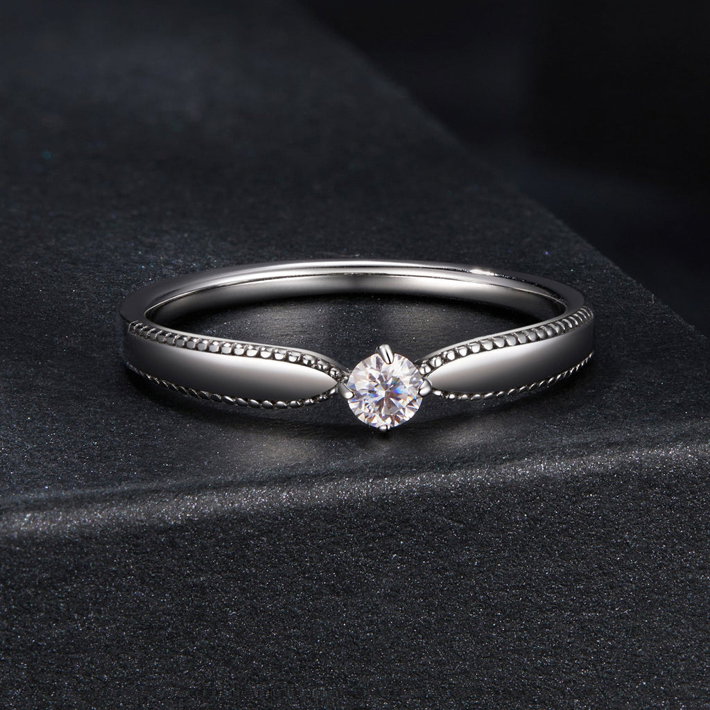 925 Sterling Silver Moissanite Ring Size 6 for Women