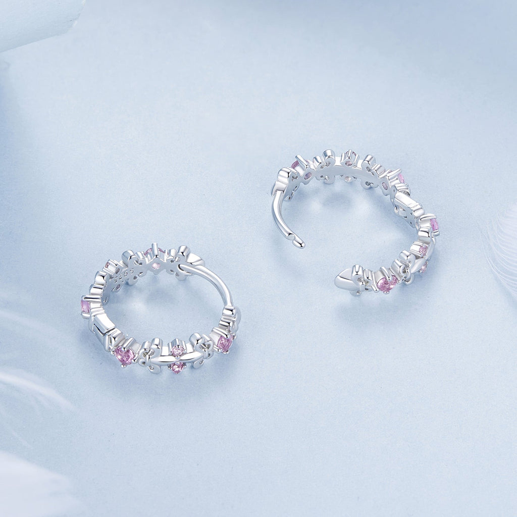 925 Sterling Silver Pavé CZ White Gold Plated Earrings for Women