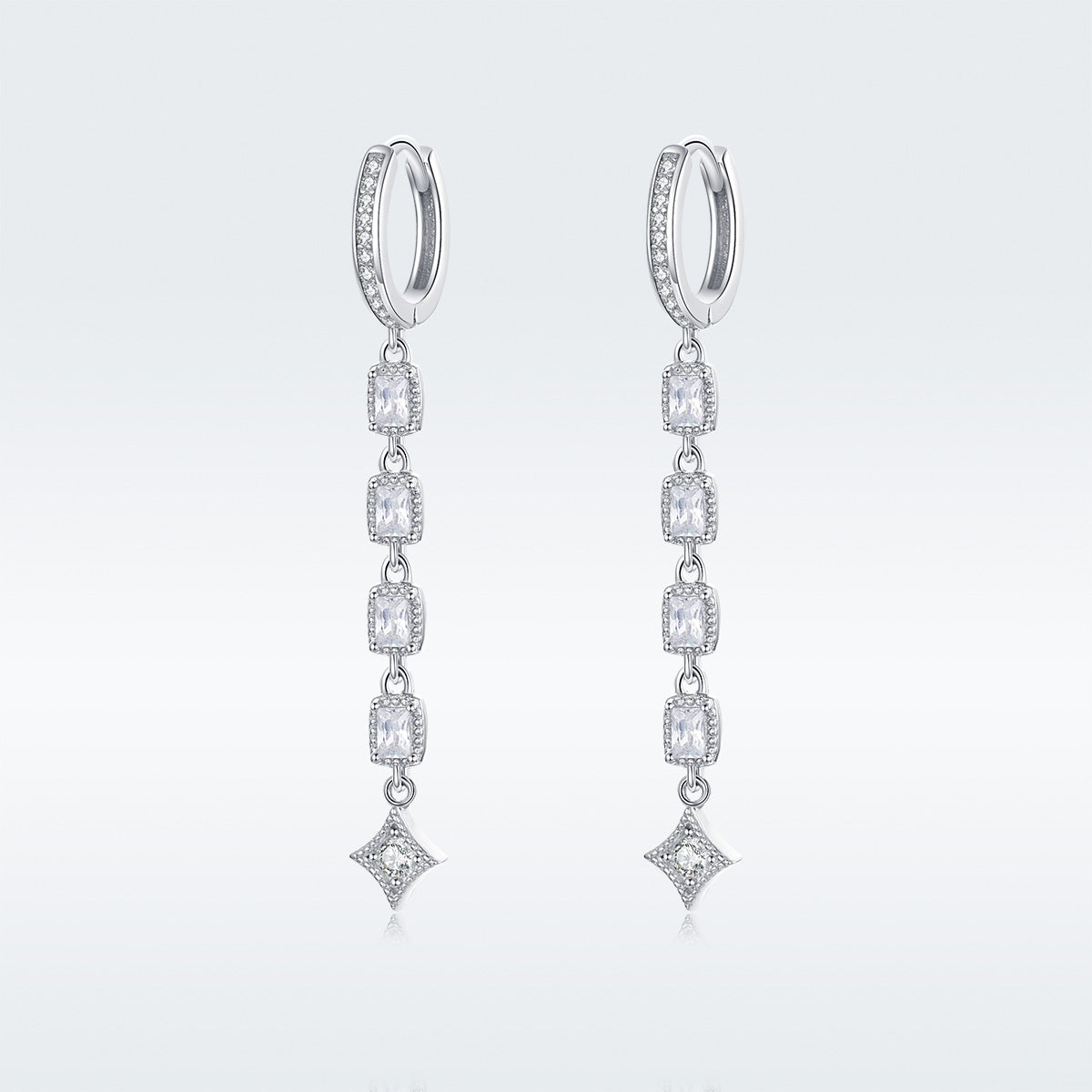 925 Sterling Silver Earrings with Pavé Set CZ