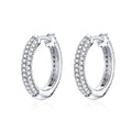 925 Sterling Silver & Plated Platinum Pavé Setting CZ Earrings