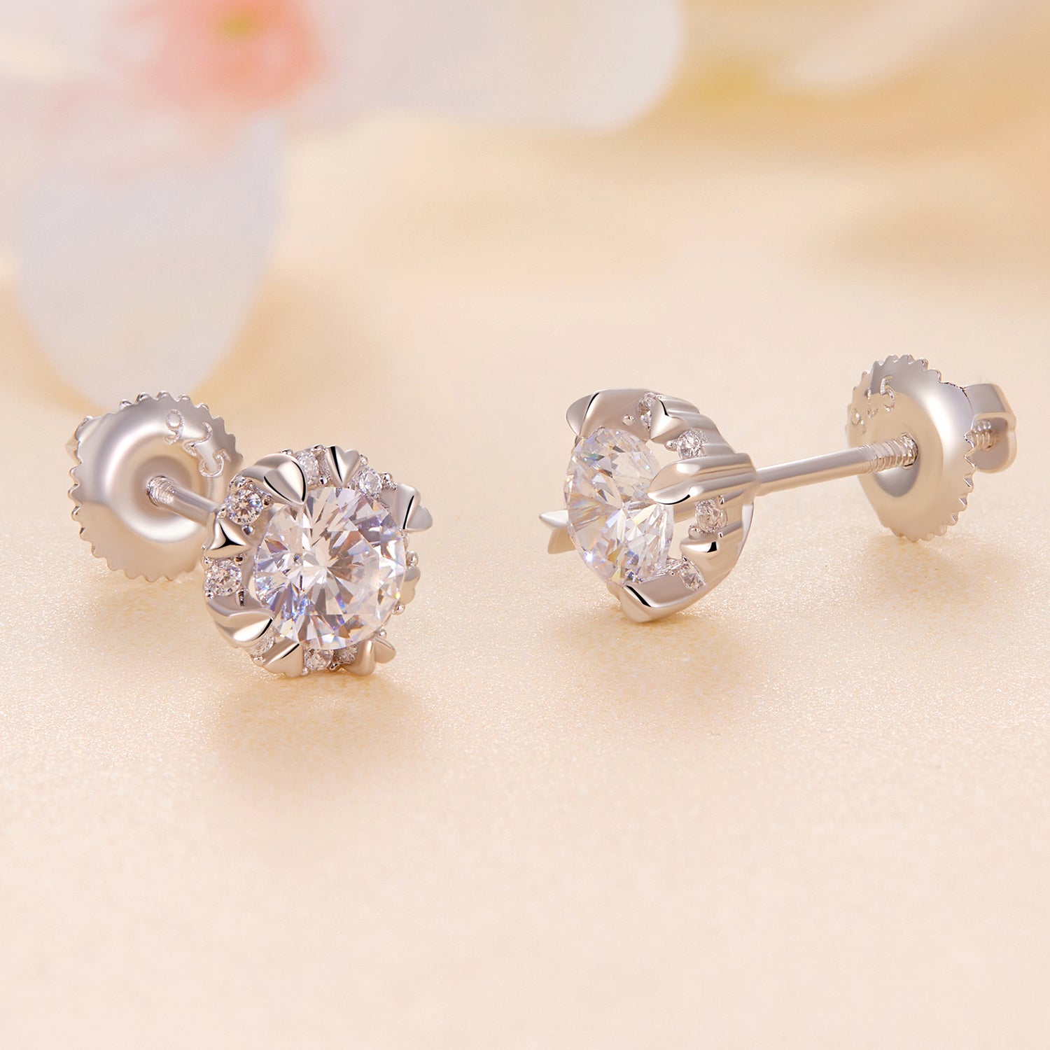 925 Sterling Silver Moissanite 0.50 Carat Earrings for Women