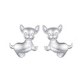 925 Sterling Silver Earrings Plated Platinum 10*12mm for Women