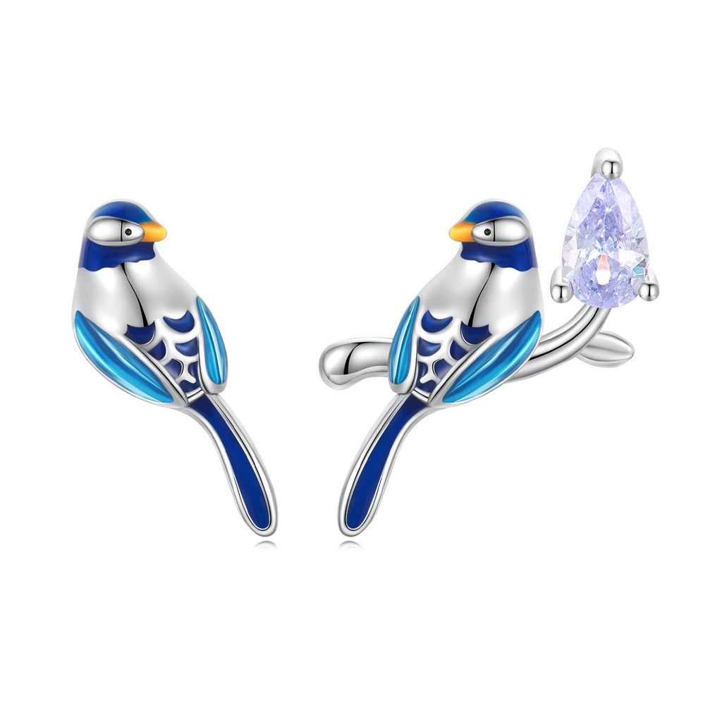925 Sterling Silver Enamel Pavé CZ Earrings for Women