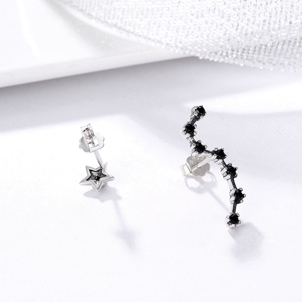 925 Sterling Silver Earrings with Pavé Setting CZ - 2.3cm Height