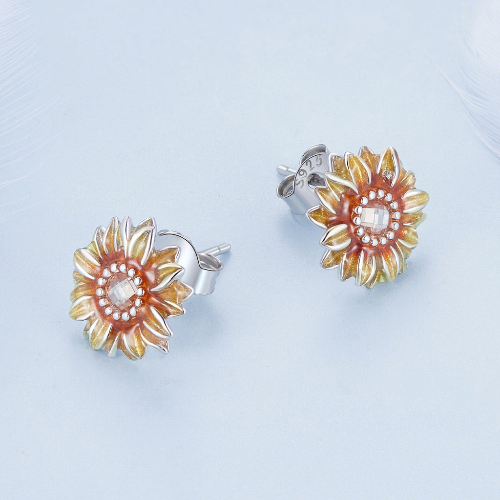 925 Sterling Silver Enamel & Glass Earrings for Women