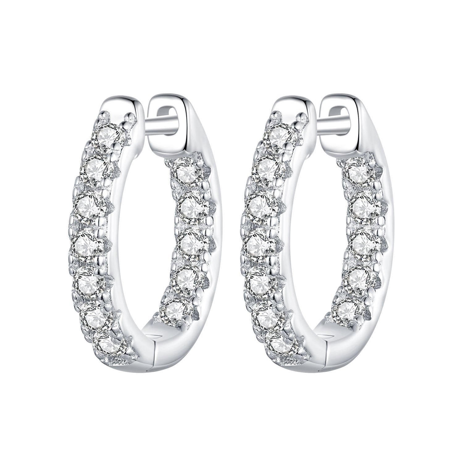 925 Sterling Silver 0.023 Carat Moissanite Earrings for Women