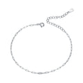 925 Sterling Silver & Plated Platinum Bracelet - 17+5cm Length