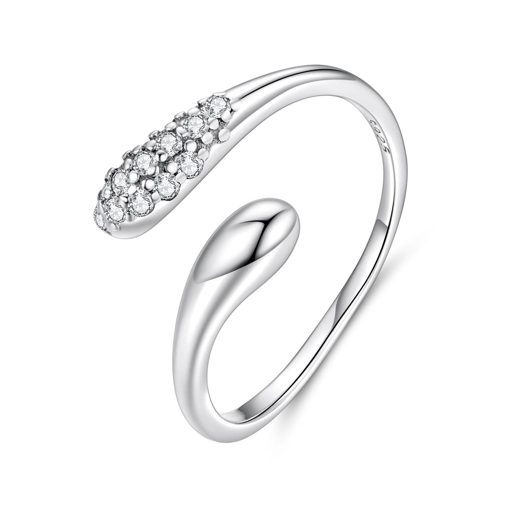 925 Sterling Silver Oxidized Pavé Setting CZ Ring