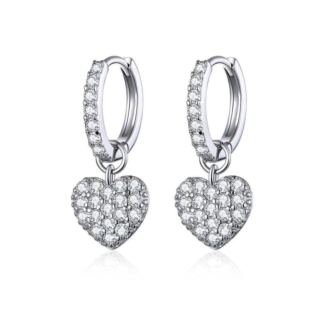 925 Sterling Silver CZ Pavé Setting Earrings for Women