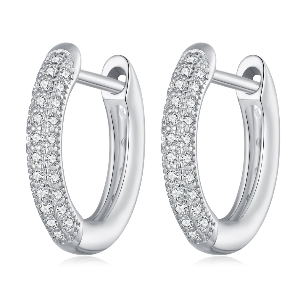 925 Sterling Silver Pavé Setting CZ Earrings for Women