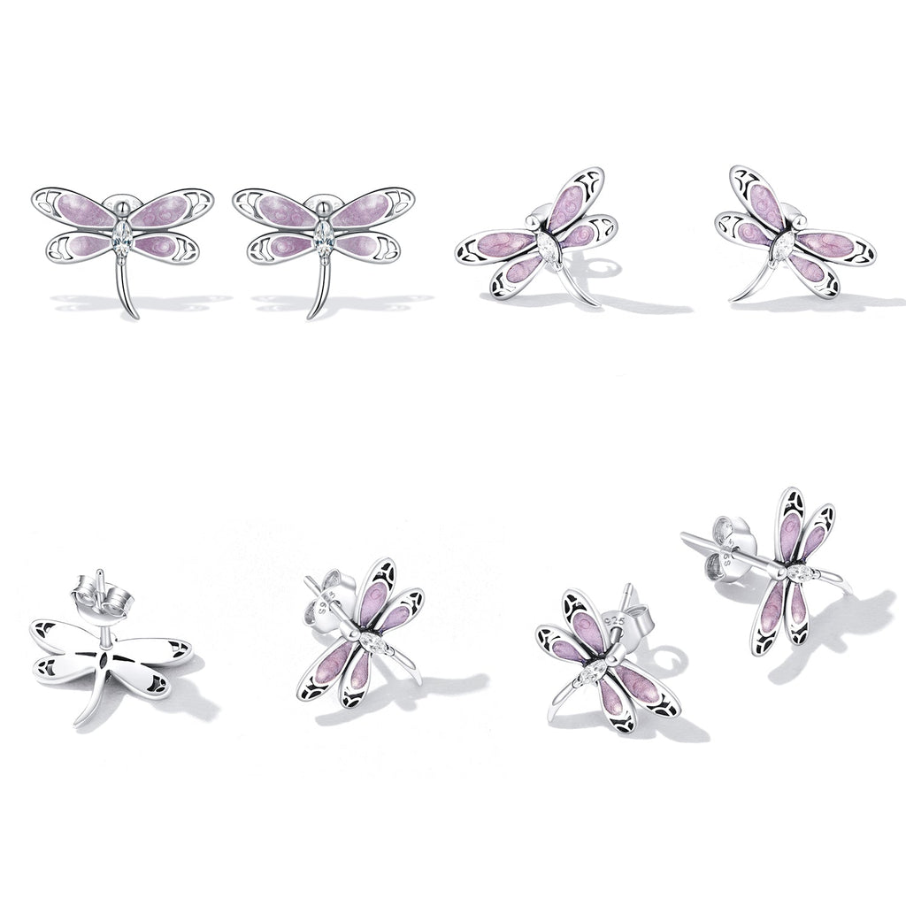925 Sterling Silver Enamel Process Earrings with Pavé Setting CZ for Women