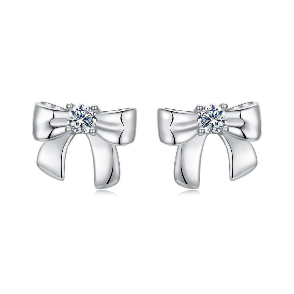 925 Sterling Silver Moissanite Earrings 0.3 cm for Women