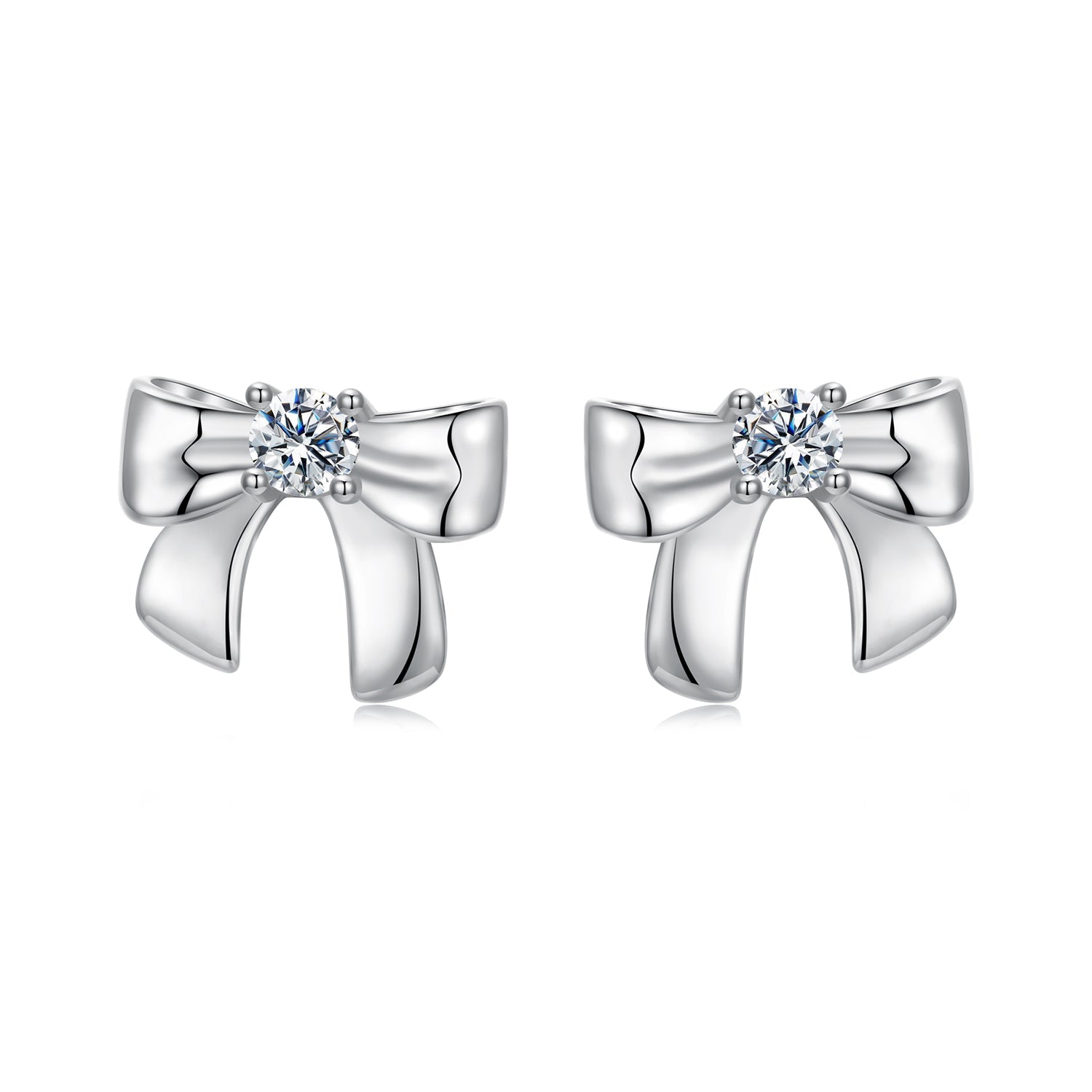 925 Sterling Silver Moissanite Earrings 0.3 cm for Women