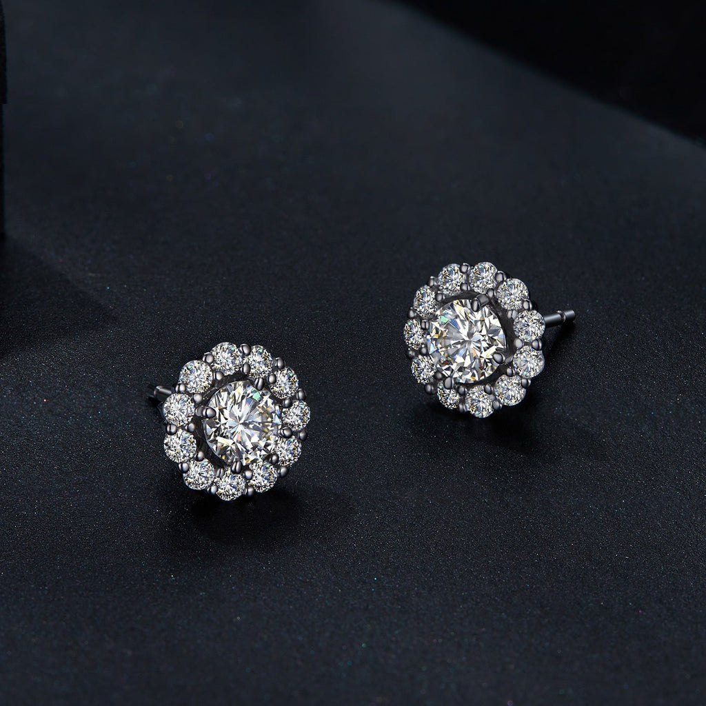 925 Sterling Silver 0.5 Carat Moissanite Earrings for Women