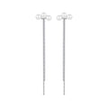 925 Sterling Silver White Gold Plated Shell Pearl Earrings
