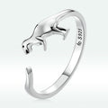 S925 Oxidized Silver Dinosaur Ring for Women