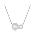 925 Sterling Silver & White Gold Plated Adjustable Pearl Necklace for Women