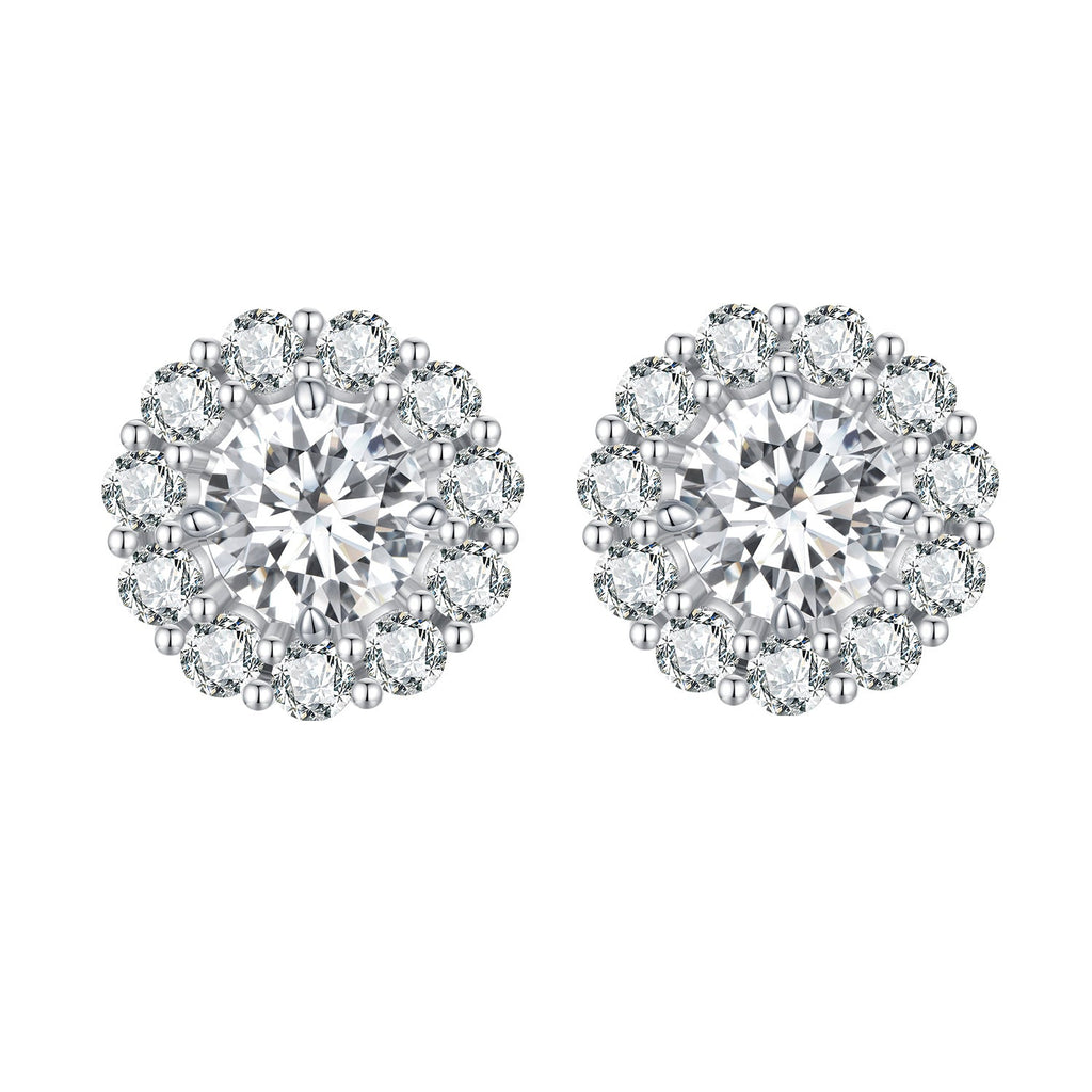 925 Sterling Silver 0.5 Carat Moissanite Earrings for Women
