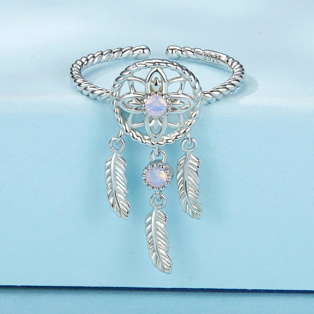 925 Sterling Silver Nano Opal Stone Ring for Women