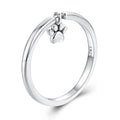 925 Sterling Silver Oxidized Round Paw Print Ring Size 6.0 for Women
