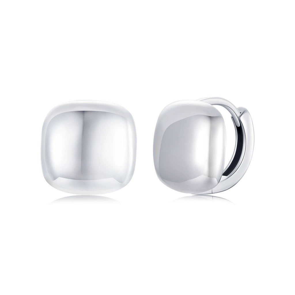 925 Sterling Silver Plated White Gold 10mm Earrings for Women