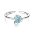 925 Sterling Silver Enamel Pavé CZ Spiral Ring for Women