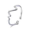 925 Sterling Silver Platinum Plated 0.1cm Ring for Men