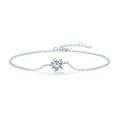 S925 Sterling Silver Moissanite Bracelet 15+3cm for Women