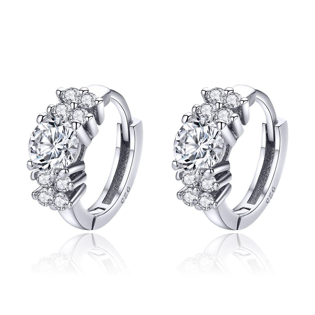 925 Sterling Silver Earrings with Pavé Setting and CZ Stone for Women