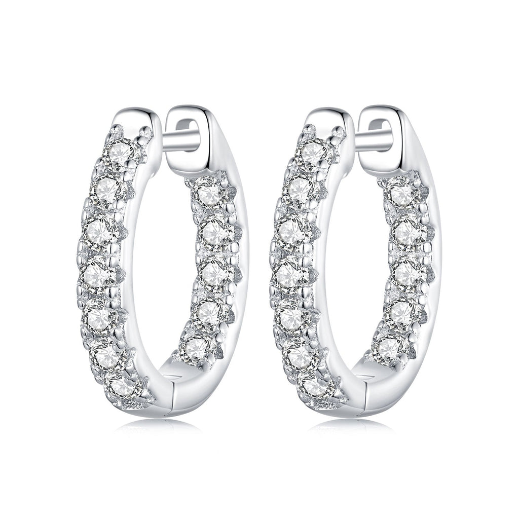 925 Sterling Silver 0.023 Carat Moissanite Earrings for Women