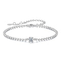 925 Sterling Silver Moissanite Bracelet 15+6cm with White Gold Plating for Women