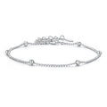 925 Sterling Silver & Plated White Gold Bracelet with Adjustable Length