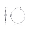 925 Sterling Silver Earrings with CZ, Size 3.8*0.6cm, Women's Jewelry
