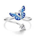 925 Sterling Silver Enamel White Gold Plated Pendant 0.8*1.2cm for Rings