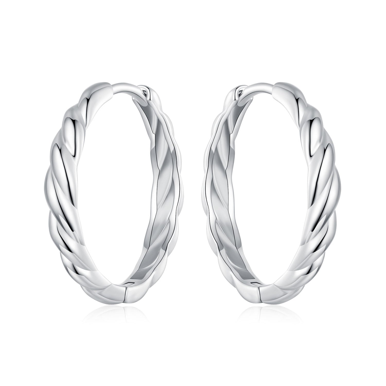 925 Sterling Silver Plated White Gold Earrings for Women - Size 11*3mm
