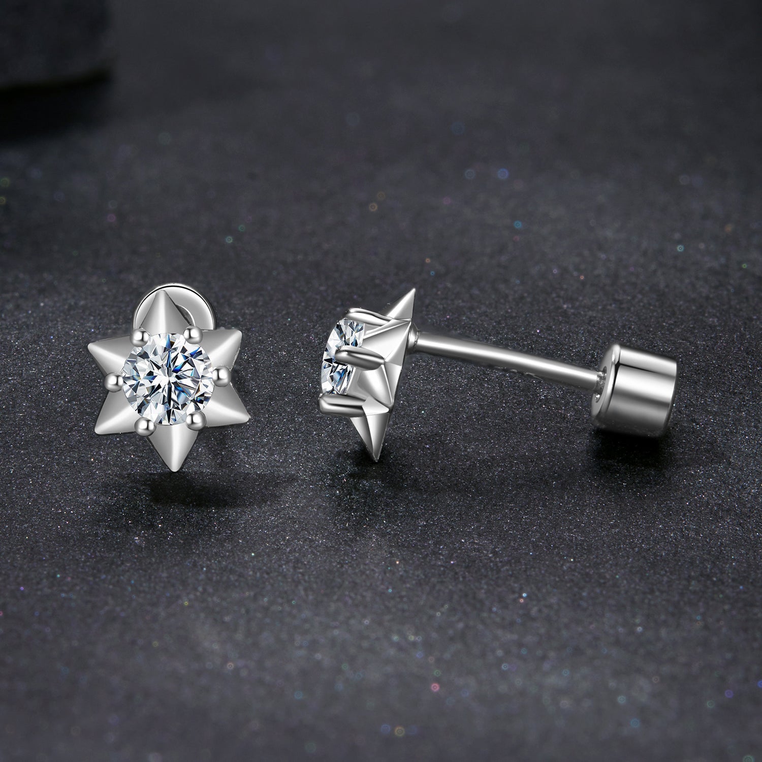 925 Sterling Silver Moissanite 0.10 Carat Earrings for Women