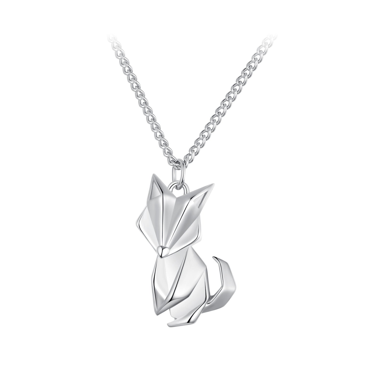 925 Sterling Silver 16mm x 10mm Platinum Plated Necklace for Unisex