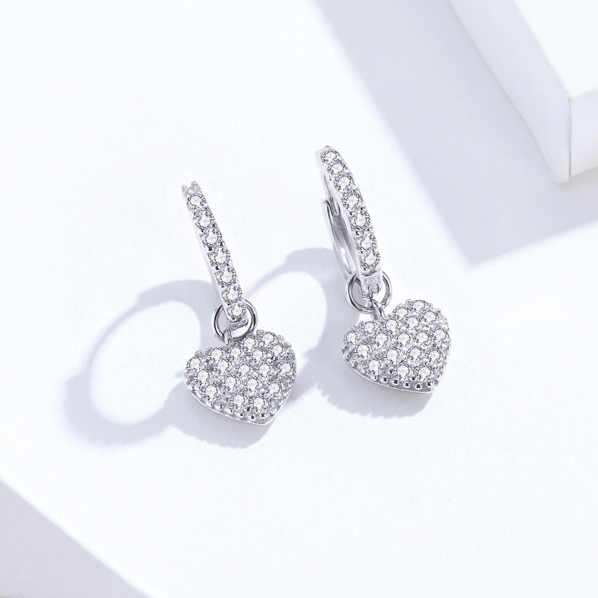 925 Sterling Silver CZ Pavé Setting Earrings for Women