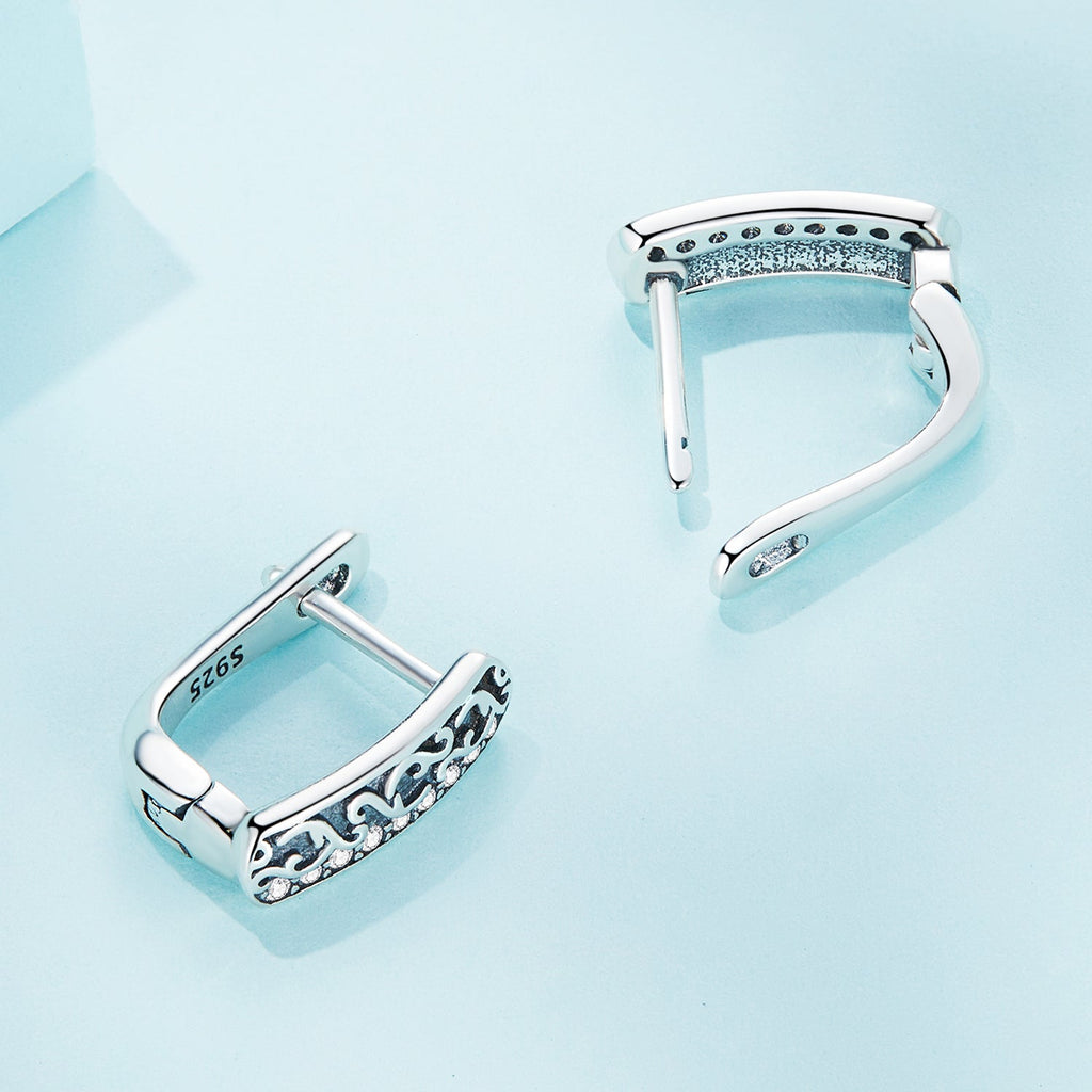 925 Sterling Silver Earrings with Pavé Setting CZ - 1.3m x 0.5m for Women