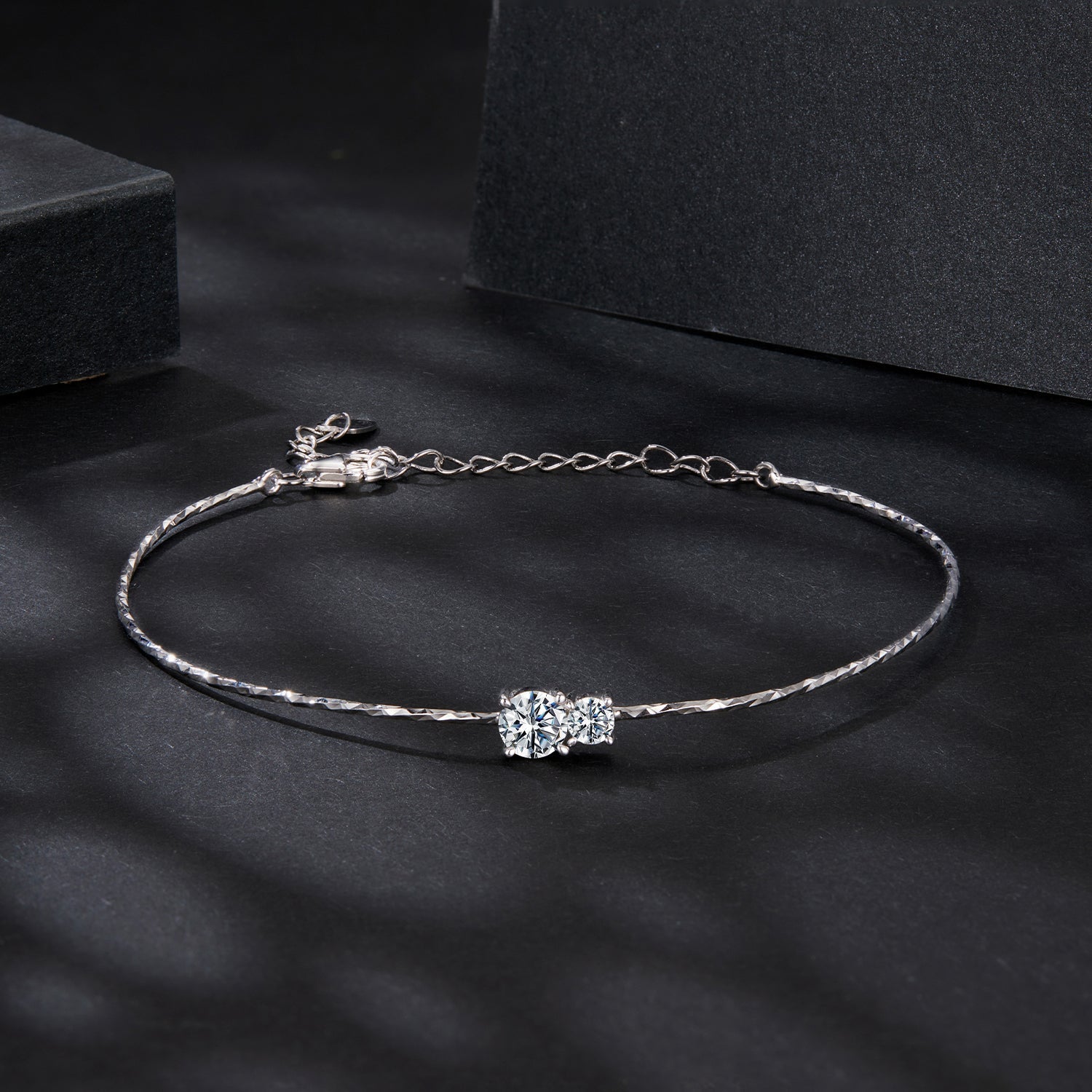 925 Sterling Silver 0.2 Carat Genuine Moissanite Bracelet for Women