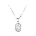 925 Sterling Silver 1 Carat Moissanite Necklace with Pavé Setting, 400 mm Length for Women