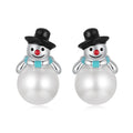 925 Sterling Silver White Gold Plated Quality Shell Pearl Earrings